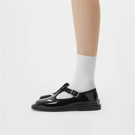 burberry patent leather t bar shoes|Burberry Black Patent Leather T.